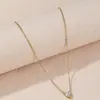 Colar Cruz Aço Inoxidável Pedra de Nascimento de Dezembro Formato de Coração Moda Luxo Leve Romântico Colar Joias Atacado