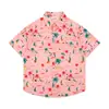 Camisas Florales de Comercio Exterior Transfronterizo, Manga Corta, Unisex, Estilo Pareja, Estilo Vacaciones en la Playa, Festival Songkran, Camisas Tailandesas, Chaquetas