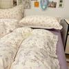 Nuevo Estilo Fresco Encaje de Algodón Puro Juego de Sábanas de Cuatro Piezas Dormitorio de Estudiante Juego de Tres Piezas Funda Nórdica Individual Sábana