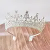 Coronas de Novia Europeas y Americanas, Tiaras de Boda, Joyería, Tocados de Aleación de Princesa Incrustados con Diamantes, Accesorios para el Cabello, Cristal Blanco, Estilo Popular