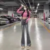Jeans ajustados de cintura alta para mujer Primavera y Otoño 2024 Nuevos pantalones de campana ajustados elásticos para barrer