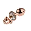 Juguetes Sexuales para Adultos Metal Oro Rosa Sm Tapón Anal Redondo Ano Masturbación Juguetes de Tapón Anal de Metal Venta al por Mayor