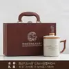 Taza de té de cerámica Ru Kiln personalizada, taza de oficina azul y blanco vintage, taza de cerámica con filtro separador de té y agua, taza de agua, recuerdo