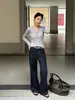 Jeans Han Xun Forma de Pera Tiancai Estilo Dinero Viejo Cintura Alta Adelgazantes Acampanados Otoño Temprano 2026 Versátil Modelo Nuevo 27022
