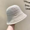 Sombrero de pescador vintage de punto liso y combinable para mujer, de primavera y verano, hueco, transpirable, plegable, para mostrar la cara, pequeño.