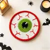 Posavasos de ganchillo hechos a mano para Halloween, calabaza, fantasma, monstruo, tapetes aislantes de lana, decoración de mesa festiva, posavasos