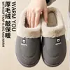 Pantuflas de Algodón para Hombre para Otoño e Invierno, Uso en Interiores en Casa, Impermeables, Antideslizantes, Cálidas, Con Felpa, Suela Gruesa, Se Pueden Usar en Exteriores, Zapatos de Algodón al por Mayor