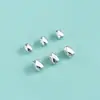 Cuentas Espaciadoras de Plata de Ley S925 Plata Lisa Patrón de Diamante Cuentas Pequeñas de Barril Cuentas Sueltas Poligonales Cuentas para Pulsera de Cuerda Hecha a Mano DIY