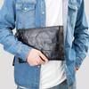 Bolso de mano para hombre personalizado con huella de mano de cuero de vaca genuino Bolso de hombre de nueva moda capa superior de cuero de vaca bolso de mano casual para hombre al por mayor
