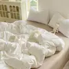 Categoría a Ropa de Cama de Cuatro Piezas de Grado Materno e Infantil para Primavera y Verano Funda Nórdica de Algodón Lavado Puro Juego de 3 Piezas para Estudiante Juego de 4 Piezas con Sábana Ajustable