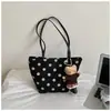 Moda Coreana para el Trabajo Bolso Cubo de Lunares Gran Capacidad 2026 Nuevo Bolso de Hombro Único de Gamuza para Mujer Simple y Versátil