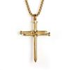 Pingente de cruz de aço fundido com liga de retenção de cor, estilo punk, colar masculino e feminino, joias para atacado