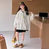 Chaqueta casual de otoño para niñas mayores, ropa nueva para niños, chaqueta sudadera con cremallera de dibujos animados para niñas, top moderno