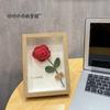 Ramo de tulipán y girasol tejido a mano DIY adornos para marco de fotos caseros flor de lana eterna regalo del día de la madre