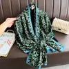 Bufanda Nueva de Seda Simulada, Bufanda Larga de Brocado, Moda Primavera y Otoño, Versátil Chal de Protección Solar de Verano, Turbante