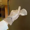 Guantes Cálidos de Cuero con Cremallera Estilo Tweed para Mujer en Invierno con Forro de Polar y Engrosados, Guantes de Ciclismo a Prueba de Viento y Frío con Pantalla Táctil