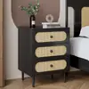 Mesita de Noche de Madera Maciza Vintage Nórdico Simple Moderno Mimbre Pequeño Gabinete B&B Almacenamiento de Dormitorio Cómoda Armario de Almacenamiento