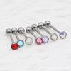 F136 titanio uña de lengua diamante checo onda engaste borde arete aleación de titanio G23 joyería para piercing de cuerpo humano uña para hueso de la oreja