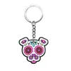 Amazon Llavero Día de Muertos PVC Plástico Suave Llavero Dibujo Animado Lindo Colgante para Mochila Escolar Regalo Disponible Venta al por Mayor