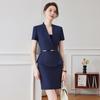 Vestido de Traje Profesional de Gama Alta de Manga Corta para Mujer Verano Ropa de Trabajo de Herramientas para Gerente de Hotel, Recepción de Joyería