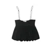 Moda Femenina Nueva Primavera Dulce y Elegante Reductor de Edad Estilo Globo Correa con Hebilla Top Color Sólido Casual Moda
