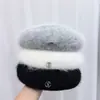 Boina de Felpa de Mezcla de Lana de Alpaca de Gama Alta para Mujer, Estilo Coreano Otoño e Invierno Elegante, Moda Retro y Versátil Boina de Pintor