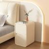 Mesa de Noche Estilo Crema Multifuncional Huella Dactilar Gabinete Pequeño Gabinete de Almacenamiento Pequeño y Simple Mesa de Noche Lujo Ligero y de Alta Gama