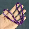 Pulsera de cuentas estilo vintage Shukulai, pulsera de píldoras de cuentas redondas de jade cuarcita morado berenjena, productos de jade y jadeíta para transmisión en vivo