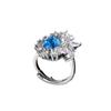 Celebridad de internet en vivo venta caliente Nuevo zafiro artificial brillante ovalado anillo abierto colgante collar femenino traje