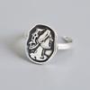Anillo de perlas con gafas de amor de estrella de plumas estilo coreano, anillo retro desgastado de moda y personalidad, entrega de anillo de una pieza de celebridad de Internet