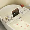 Estante de Almacenamiento para Bañera, Bandeja de Baño de Acrílico de Lujo Extensible, Accesorio Esencial para Baño, Soporte para Bañera
