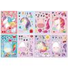Stickers transfronterizos de 8 caras cambiantes unicornio caricatura original lindo graffiti iluminación infantil DIY cuenta a mano pegatinas de rompecabezas