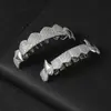 Joyería para Dientes Europea y Americana Transfronteriza de Diamantes Completos Colmillos de Vampiro de Zirconia Halloween Temu Venta Caliente Colmillos Hip-Hop de Ocho Dientes