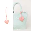 Colgante de Bolso Bufanda con Forma de Corazón Transfronterizo, Accesorio de Bolso de Moda con Borla de Cuero de Gama Alta Estilo Ins