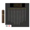 Agujas de coser sin enhebrar para personas mayores y ciegas, Kit de costura de cubo de madera colgante lateral sin enhebrar