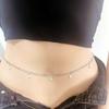 Cadena de cuerpo con colgante de perla simple de doble capa para mujer, cadena de cintura con cadena de hueso de serpiente y cuentas redondas apiladas de moda transfronteriza europea y americana