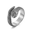 Anillo Viper de Acero Inoxidable de Estilo Frío Medio Personalidad Animal Pequeño con Forma de Serpiente Anillo de Acero Titanio Regalo de Cumpleaños
