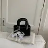 Bolsa de Mão Quadrada Pequena de Luxo Leve Estilo Francês para Mulheres, Novo Modelo 2026, Artesanato de Alto Padrão, Bolsa Lady Dior Nicho Azul Jeans