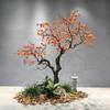 Árbol de Caqui Artificial Grande Hecho de Fibra de Vidrio para Paisajismo, Árbol de los Deseos, Árbol Falso para Sala de Estar, Entrada, Escaparate, Planta Artificial Verde Grande