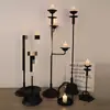 Adornos de Candelabro Retro de Hierro Fundido, Lámparas Antiguas de Hierro Estilo Chino Nuevo, Lámparas de Sala de Té Zen Folclóricas, Lámparas de Pie Estilo Wabi-Sabi