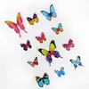 Pacote com 12 Adesivos de Borboleta Impressos Tridimensionais Sala de Estar Quarto Parede de Fundo da TV Adesivos de Borboleta Coloridos H-023