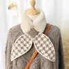 Bufanda de Felpa con Cuello de Piel Estilo Coreano de Invierno para Mujer, Bufanda Cálida Linda para Niña, Imitación de Piel de Conejo Rex, Cuello de Piel Engrosado, Moderna
