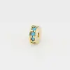 Chapado en Oro de 18K Diamantes de Colores Incrustados Cuentas Espaciadoras de Corte Recto Arandela Espaciadora Cuentas Espaciadoras de Agujero Pequeño Estrella Luna Wenwan Pulsera Hilo Manual DIY Accesorios para Enhebrar