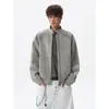 Jaqueta de couro bomber patchwork retrô americana com zíper para homens, nova tendência de marca outono e inverno 2026, casaco casual oversized