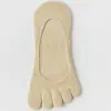 Calcetines de Cinco Dedos Tipo Barco para Mujer, Algodón Puro, Estilo Delgado de Verano, Resistentes al Olor, Antideslizantes, Bajos, Calcetines Invisibles con Dedos Separados, Calcetines Cortos Sin Costuras para Mujer en Verano