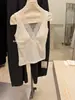 XIA'X Xiaxia Novo Estilo Cílios Decote V Feminino Renda Camisola com Bojo Camada Versátil Alça Fina Camada Base Costas Bonitas Roupa Íntima