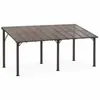 Galpão Externo com Telhado Inclinado 3x6m, Cobertura de PC, Estrutura de Ferro, Galpão de Apoio na Parede, Galpão para Pátio de Jardim, Galpão à Prova de Chuva, Galpão para Sombra