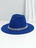 Sombreros Fedora de Fieltro para Hombres y Mujeres con Pedrería, Piedras Preciosas y Tachuelas, Sombreros de Jazz Vintage, Sombreros Personalizados para Fiestas y Bodas, Sombreros Elaborados y Brillantes