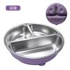 Nuevo Producto Placa de Cena de Acero Inoxidable 304 Profundizada con Ventosa de Silicona en la Base Plato con Tres Compartimentos Vajilla para Niños Plato con Compartimentos para Estudiantes