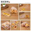 Caixa de embalagem plástica transparente para bolo de pêssego caixa de embalagem para biscoito pão bolo caixa de embalagem plástica descartável PET para confeitaria